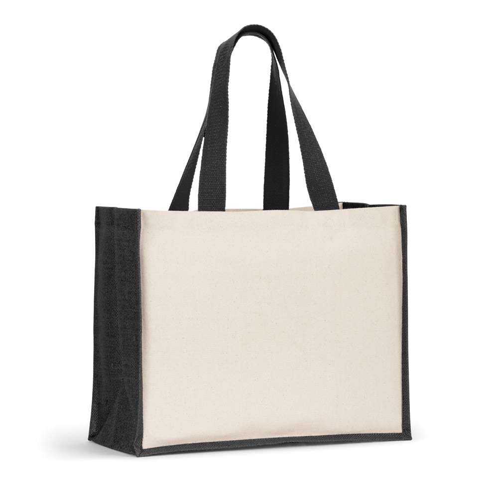 HELSINQUE COLOUR Tasche aus Canvas (320 g / m²), mit Boden und Seiten aus farbig laminierter Jute (3