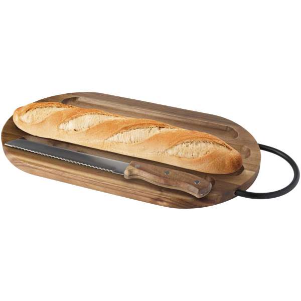 Prestige Akazienholz Schneidebrett mit Brotmesser