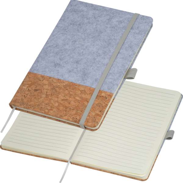 A5 Notizbuch mit Cover aus Kork und Filz