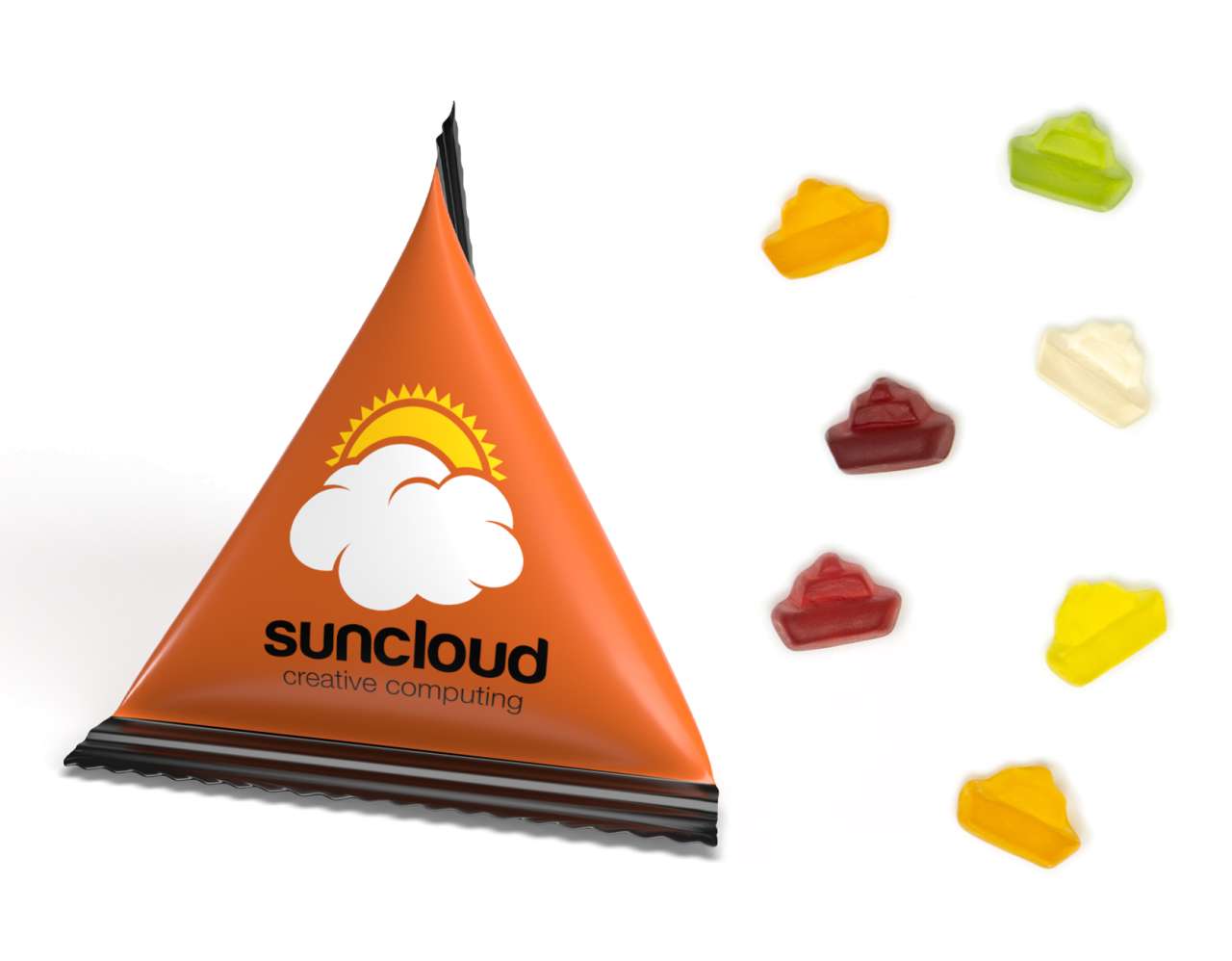 Mini Tetraeder Fruchtgummi