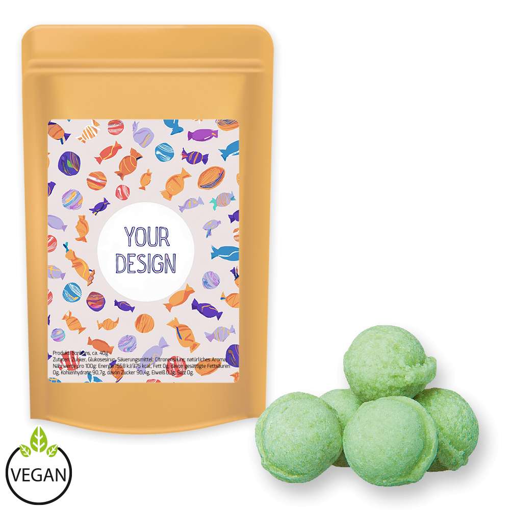 Waldmeister-Brause Bonbons, ca. 80g, Standbeutel Midi