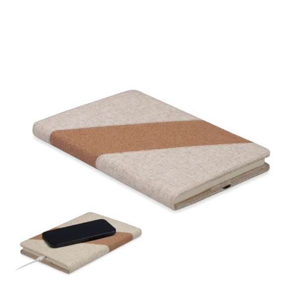 A5-Notizbuch mit 15W-Ladegerät CORTONA