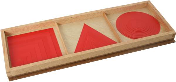 Satz Kreise, Dreiecke und Quadrate in Rot