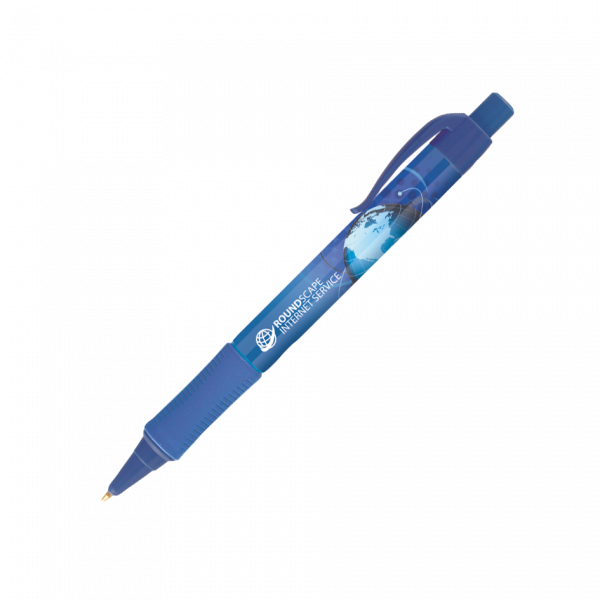 KEA Kugelschreiber mit Griffzone und farbigen Akzenten mit 4c-Druck all over