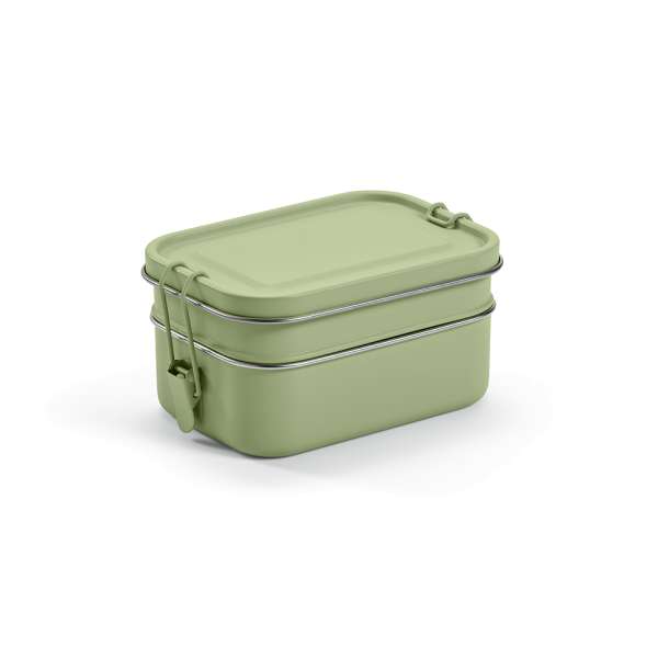 Tintoretto Lunchbox recy. Edelstahl, 1240 ml. Mit seitliche Verschlussklammern