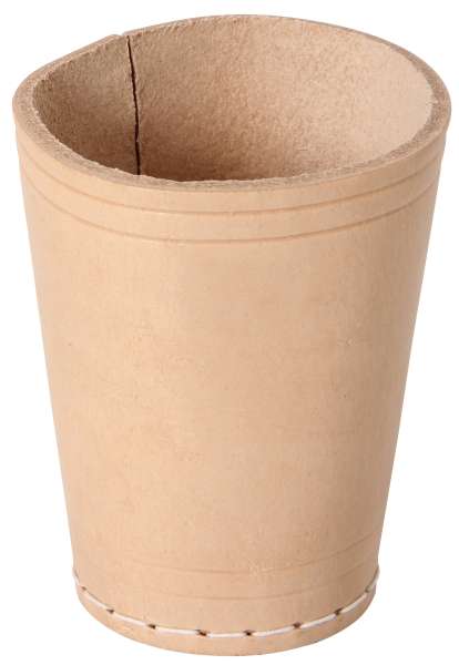 Würfelbecher Leder natur