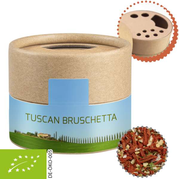 Bio Gewürzmischung Toskanische Bruchetta, ca. 28g, Kraftpapierstreuer Mini