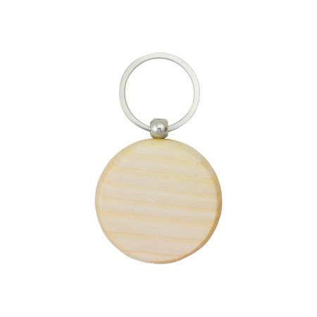 Runder hölzerner Schlüsselring.