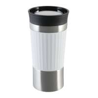 Becher silber, Hülle weiß