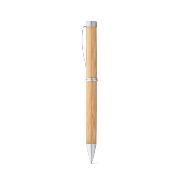 LAKE Bambus-Kugelschreiber mit Drehmechanik und Metallclip
