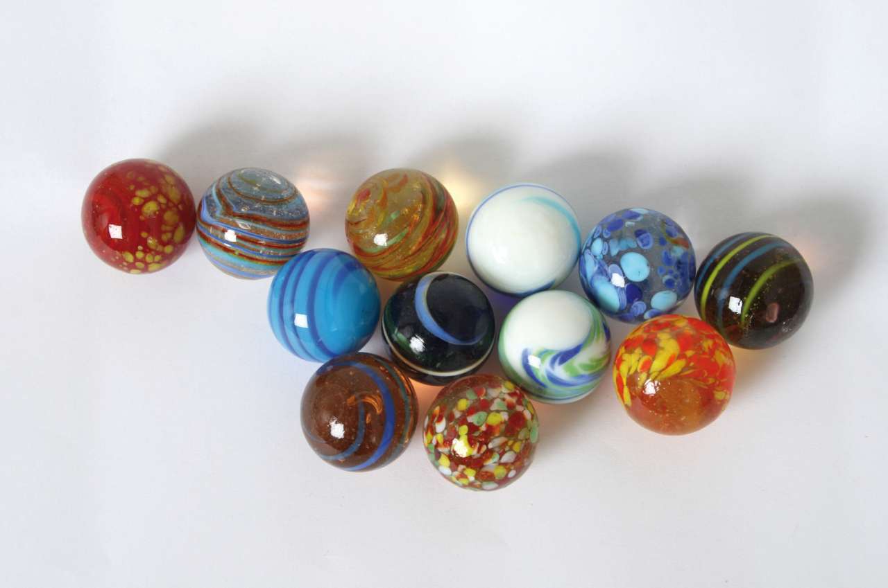 Glas-Murmeln 25 mm, 12-tlg.