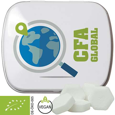 Bio Traubenzucker Orange Drops, ca. 20g, Mintdose weiß