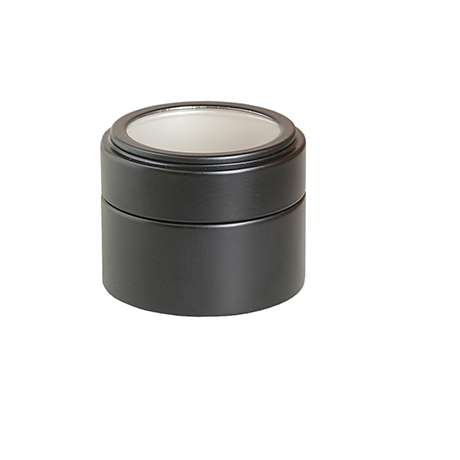 Verpackung, Metalldose Mini mit Sichtfenster schwarz