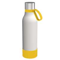 Flasche weiß, Ring gelb, Hülle gelb