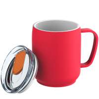 Becher rot, Deckel orange