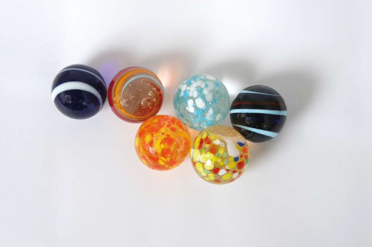 Glas-Murmeln 30 mm, 6-tlg.