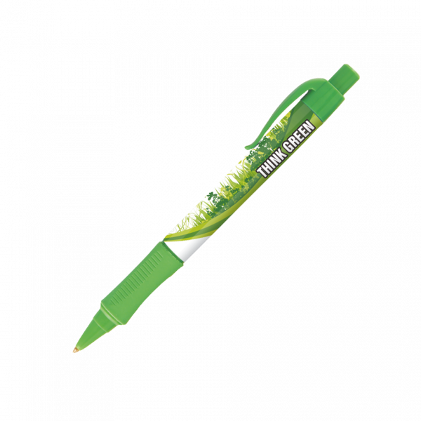 KEA Kugelschreiber mit Griffzone und farbigen Akzenten mit 4c-Druck all over