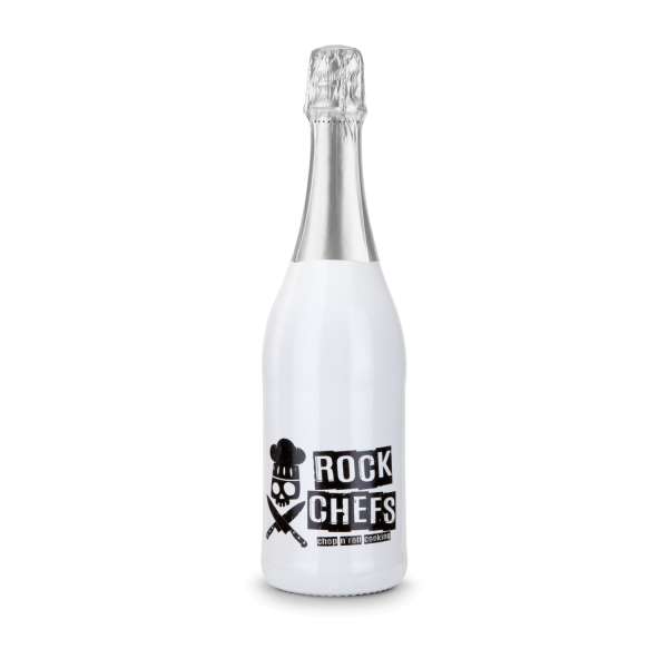 Sekt Cuvée - Flasche weiß-lackiert - Kapselfarbe, 0,75 l