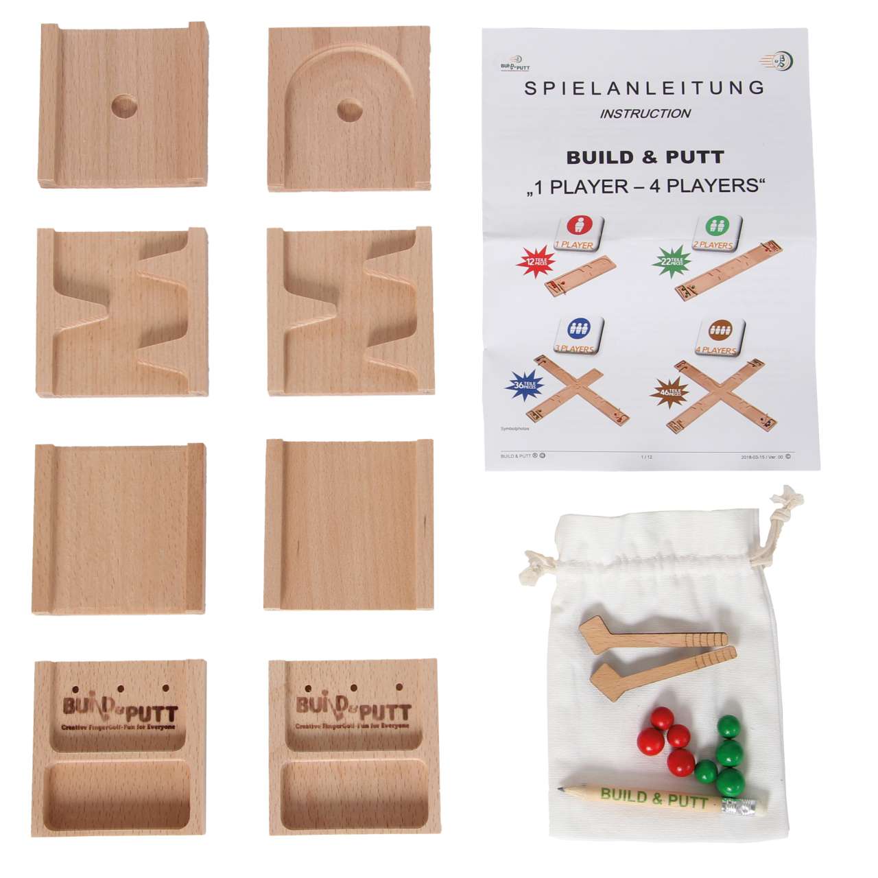 Build & Putt Finger-Golf Set für 2 Spieler (22 Teile)