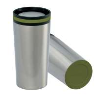 Becher silber, Ring olivgrün, Boden olivgrün