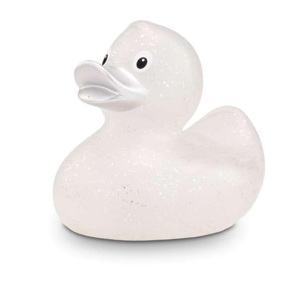 Werbeente Silke Silberglitzer, ca. 8 cm