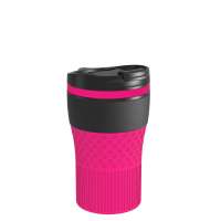 Becher schwarz, Ring magenta, Hülle magenta