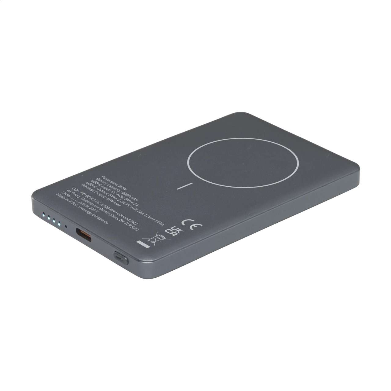 Wireless RCS Recycled Alu Magsafe Powerbank 5000