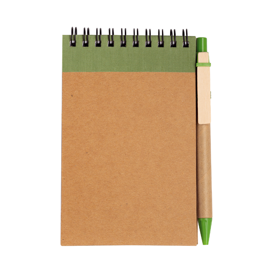 Recyceltes Notebook A6 mit Kugelschreiber