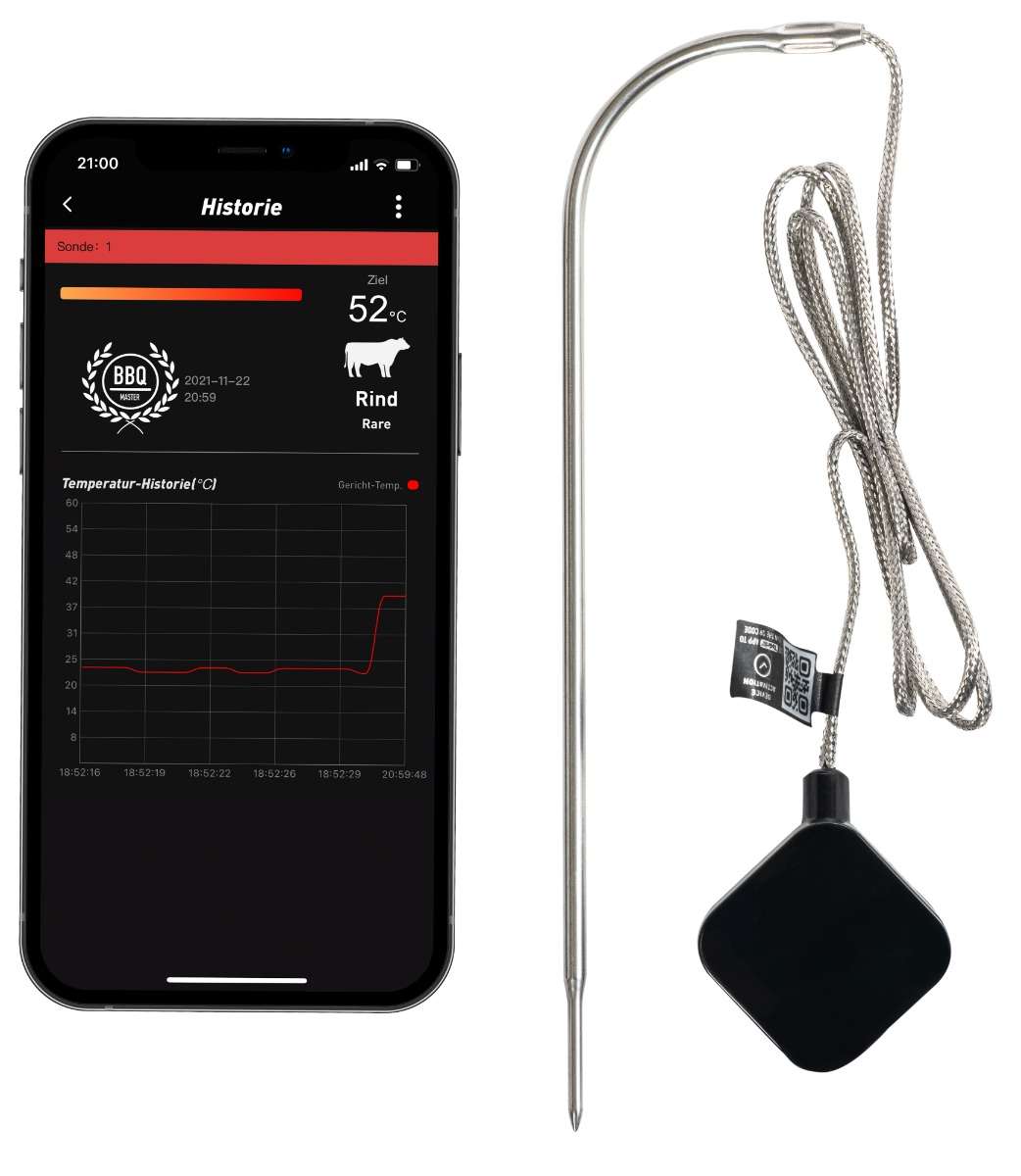HOT Grillthermometer mit App und Wireless Temperaturfühler