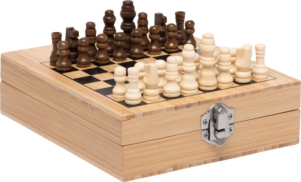 Weinset BAMBOO CHESS mit Schachspiel