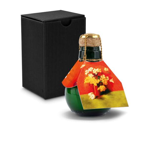 Kleinste Sektflasche der Welt! Blumengesteck - Inklusive Geschenkkarton in, 125 ml