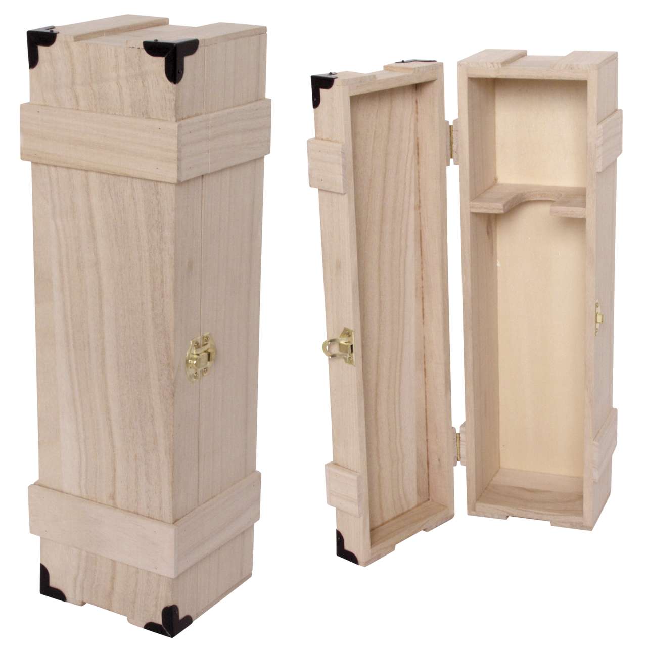 Weinbox mit Beschlägen für 1 Flasche