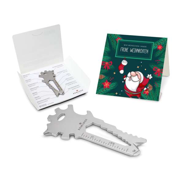 Geschenkartikel: ROMINOX® Key Tool Funktionen) im Motiv-Mäppchen Frohe Weihnachten