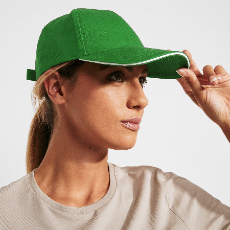 Cap 5 Panel aus gebürsteter Baumwolle mit Schnallenverschluss