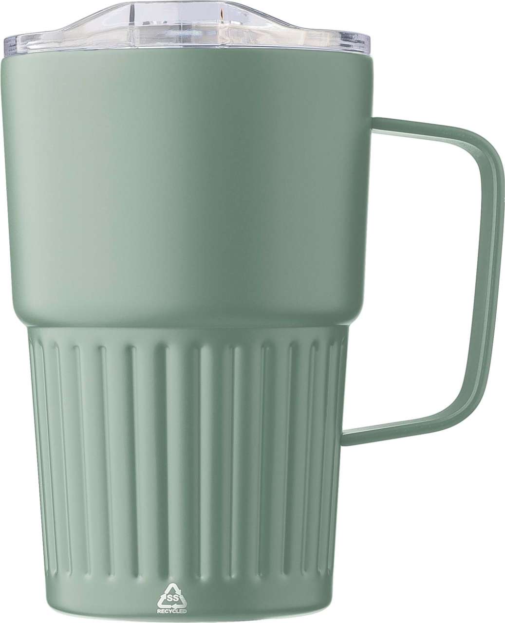 Recycelter Edelstahl-Reisebecher mit doppelter Wand (450 ml) von Calo