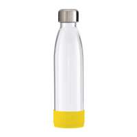Flasche transparent, Hülle gelb