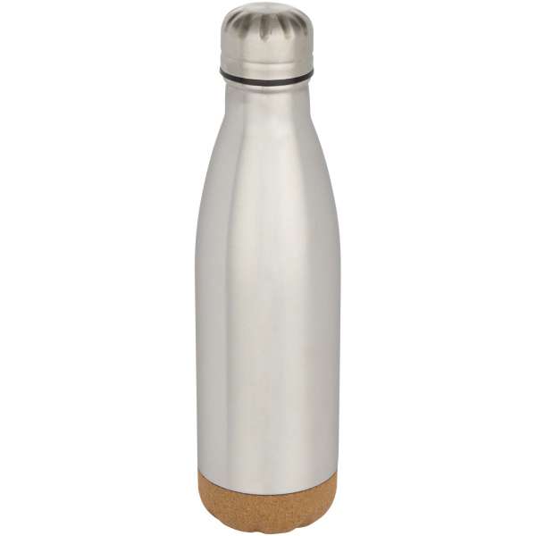 Cove 500 ml doppelwandige, vakuumisolierte Trinkflasche aus Edelstahl mit Korkdetails