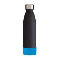 Flasche schwarz, Hülle cyan