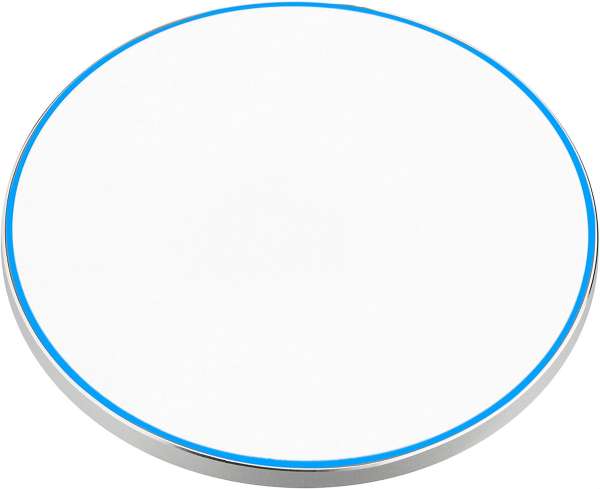 Wireless Charger 15 Watt mit eloxierter Aluminiumschale und leuchtendem Rand