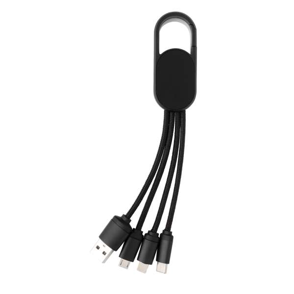 4-in-1 Kabel mit Karabiner-Clip