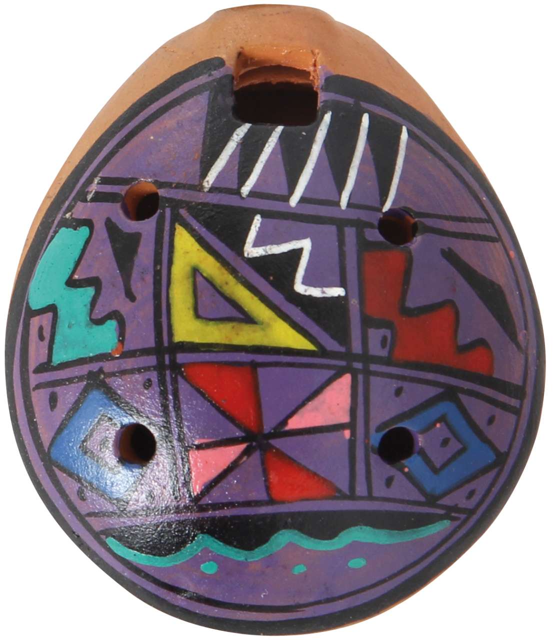 Okarina aus Ton, bunt