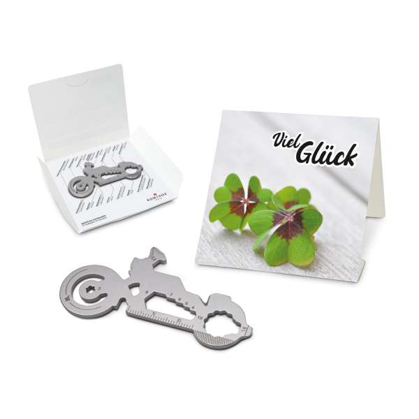 Geschenkartikel: ROMINOX® Key Tool Funktionen) im Motiv-Mäppchen Viel Glück