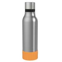 Flasche silber, Hülle orange