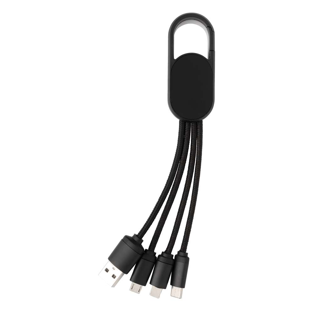 4-in-1 Kabel mit Karabiner-Clip