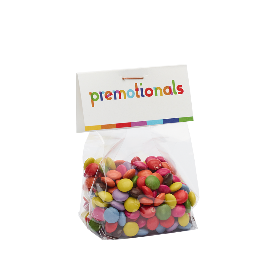 PP Blockbodenbeutelchen 60/22 x 20 x 200 mm gefüllt mit ca. 100 gr. Schoko-Mix