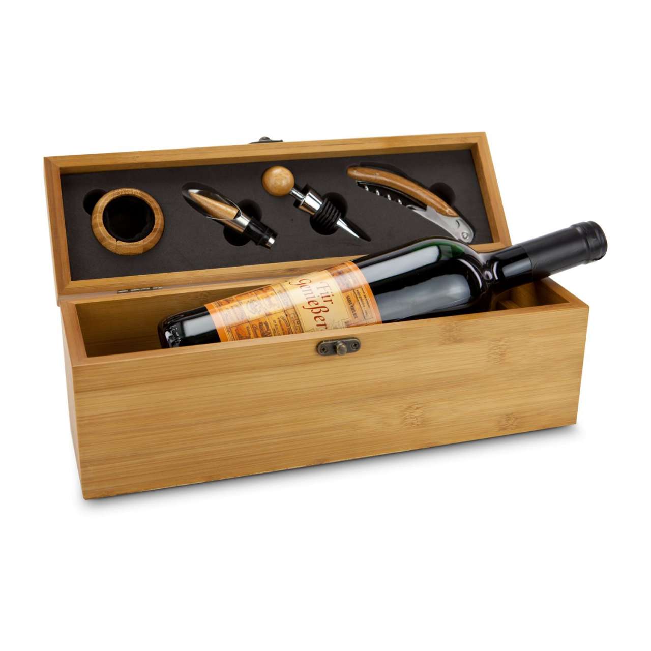 Geschenkset / Präsenteset: Wein in Bambuskiste