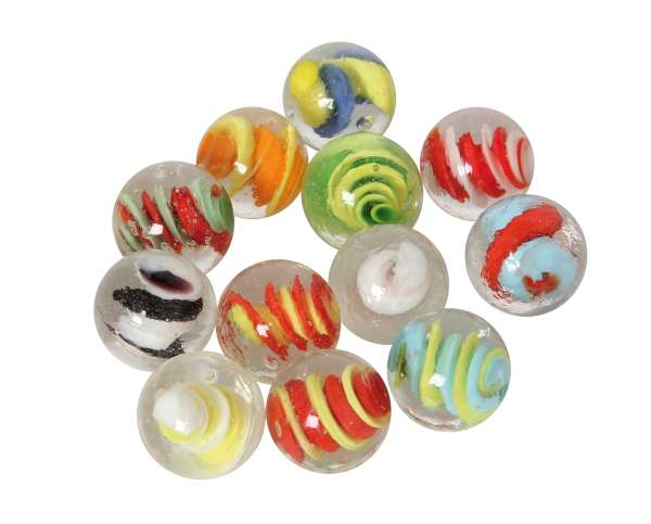 Glasmurmeln Spirale 25mm 12er Set