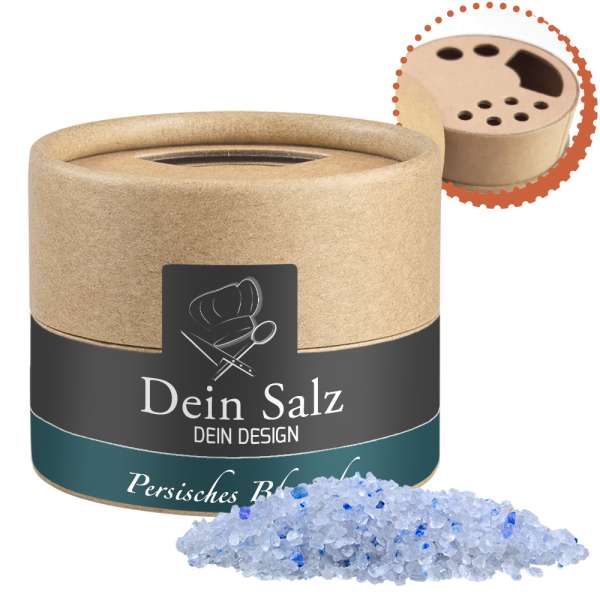Persisches blaues Saphirsalz, ca. 55g, Kraftpapierstreuer Mini