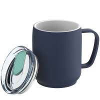 Becher blau, Deckel mint