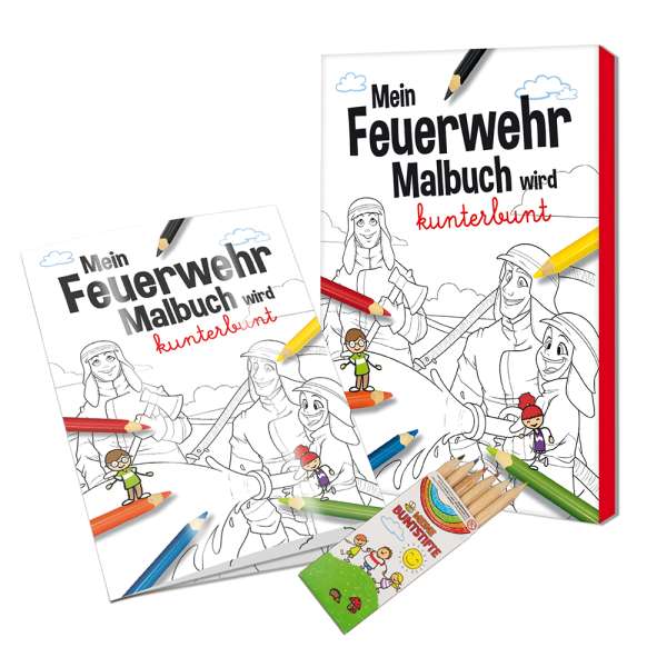 Malbuch / Mal-Set A6 - Feuerwehr
